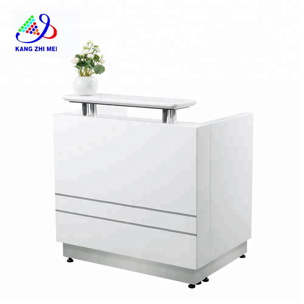 Moderner kleiner weißer Holz-Schönheitssalon-Möbel-Rezeptions-Schreibtisch für den Verkauf