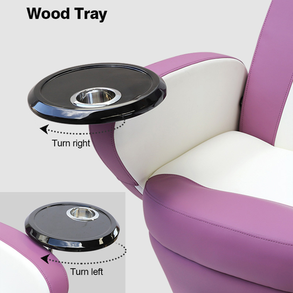 Eleganter lila rohrloser Whirlpool Foot Spa Pediküre-Stuhl mit LED-Licht