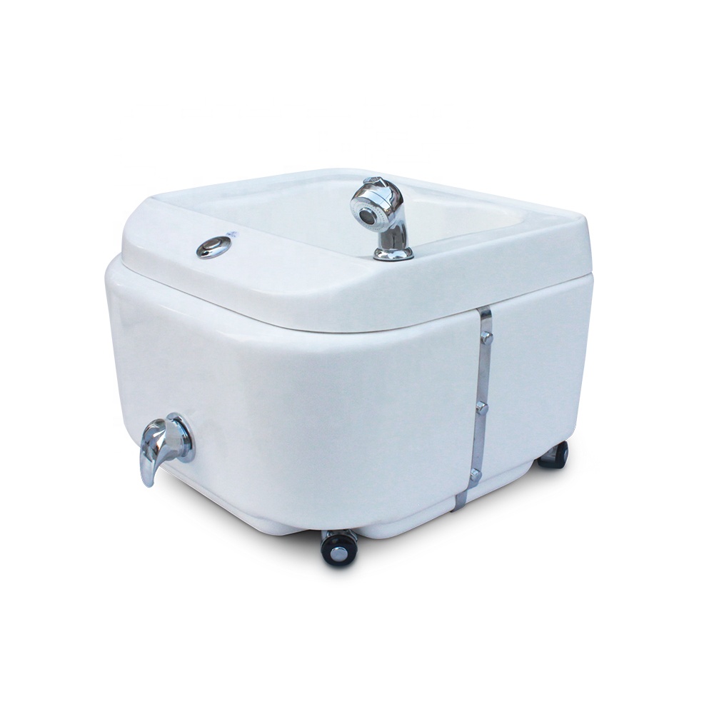 Großhandelsschönheits-Nagelstudio-Ausrüstungs-tragbares Fuß-Spa-Bad-magnetisches rohrloses Jet-Pediküre-Wannen-Waschbecken mit Rädern