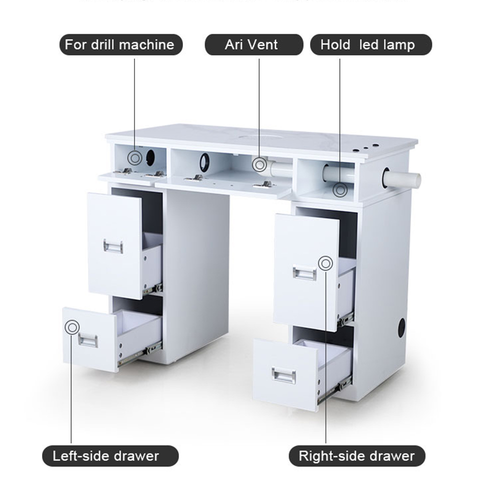 Nagelstudio-Kunsttisch-Maniküre-Schreibtischstation mit Lüftungsschlitzen – Kangmei